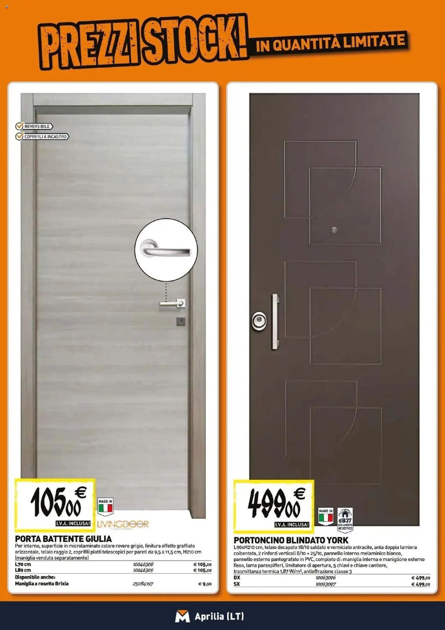 Anteprima dell'opuscolo TECNOMAT catalogo Aprilia dal negozio TECNOMAT valido da 27/08/2026 - Piatti, Porta