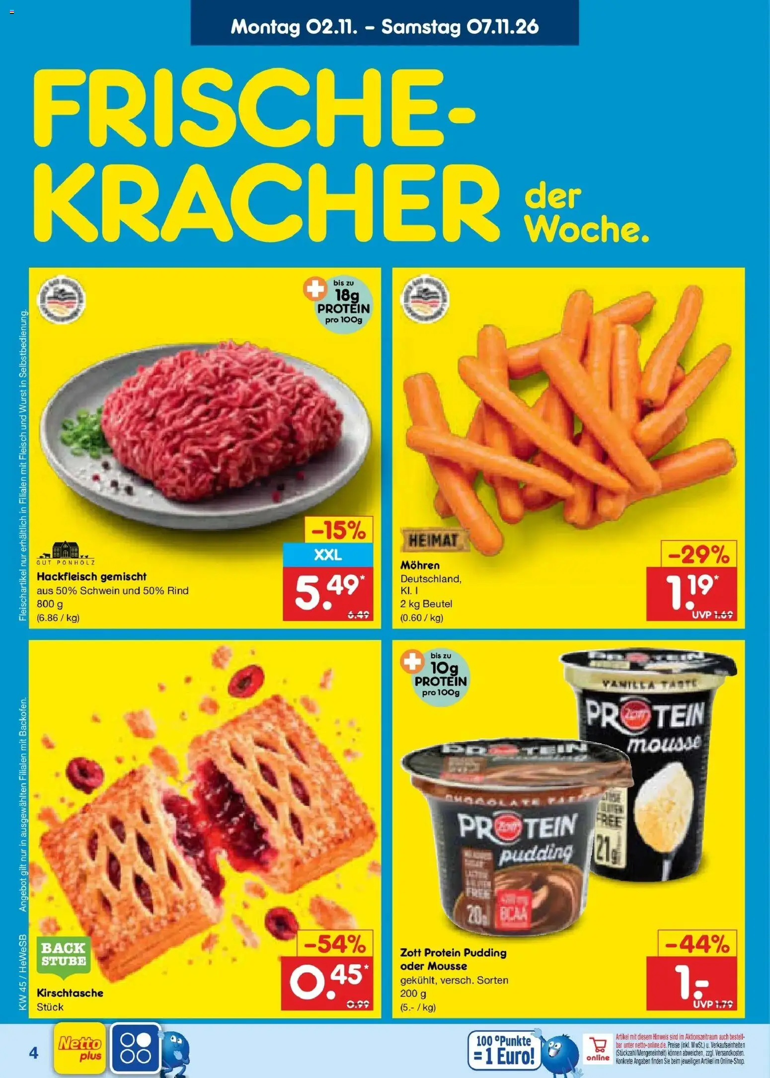 Vorschau von dem Prospekt des Geschäftes Netto Marken-Discount, gültig ab dem 02.11.2026 - Wurst, Fleisch, Hackfleisch, Pudding, Mohren