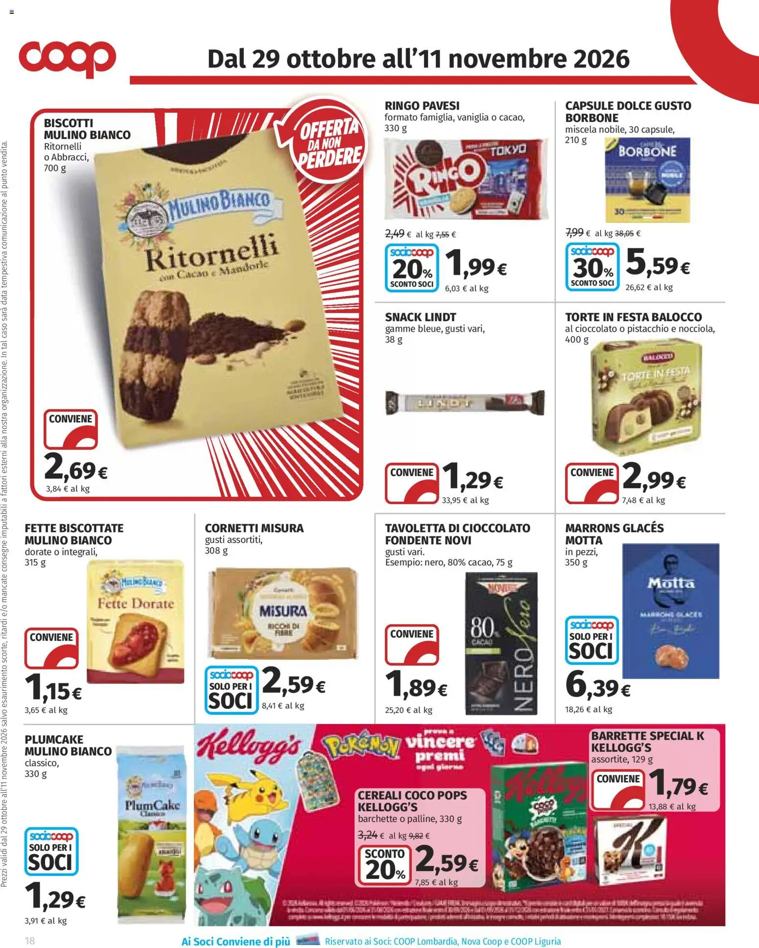 Anteprima dell'opuscolo COOP volantino Superstore dal negozio COOP valido da 29/10/2026 - Cioccolato, Cereali, Pistacchio, Mandorle, Borbone, Data, Vaniglia, Tavoletta