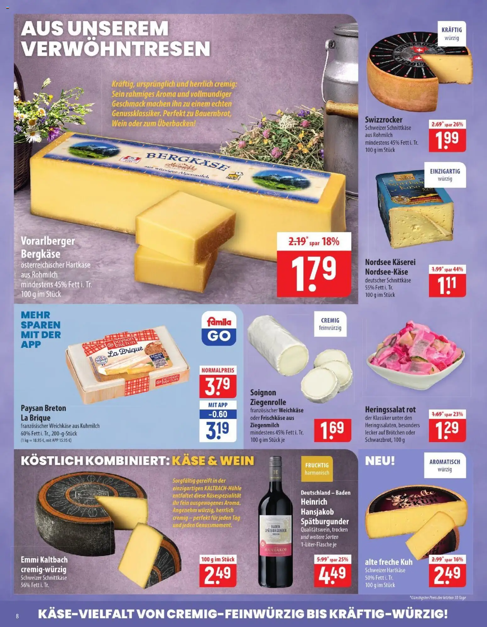 Vorschau von dem Prospekt des Geschäftes Famila, gültig ab dem 07.09.2026 - Käse, Wein, Frischkase