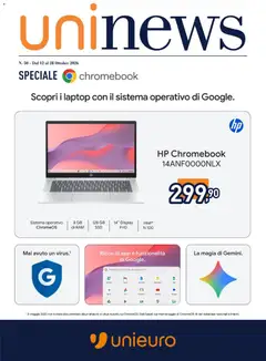 Anteprima dell'opuscolo Unieuro volantino Chromebook dal negozio Unieuro valido da 12/10/2026