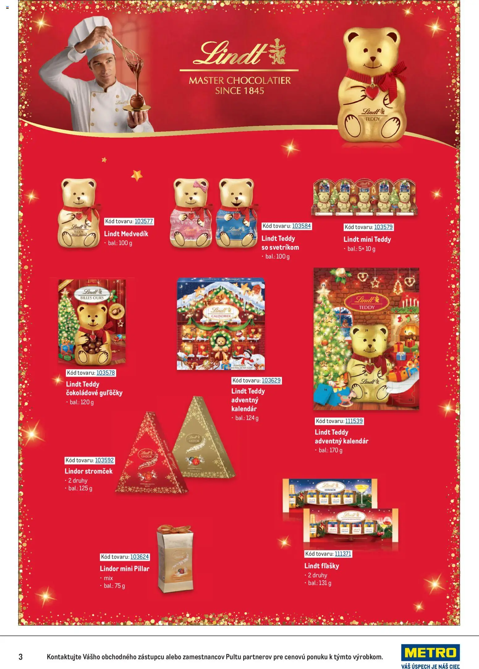 Náhľad Metro letáku platného od 07.10.2026 - Adventný kalendár, Lindt, Lindor