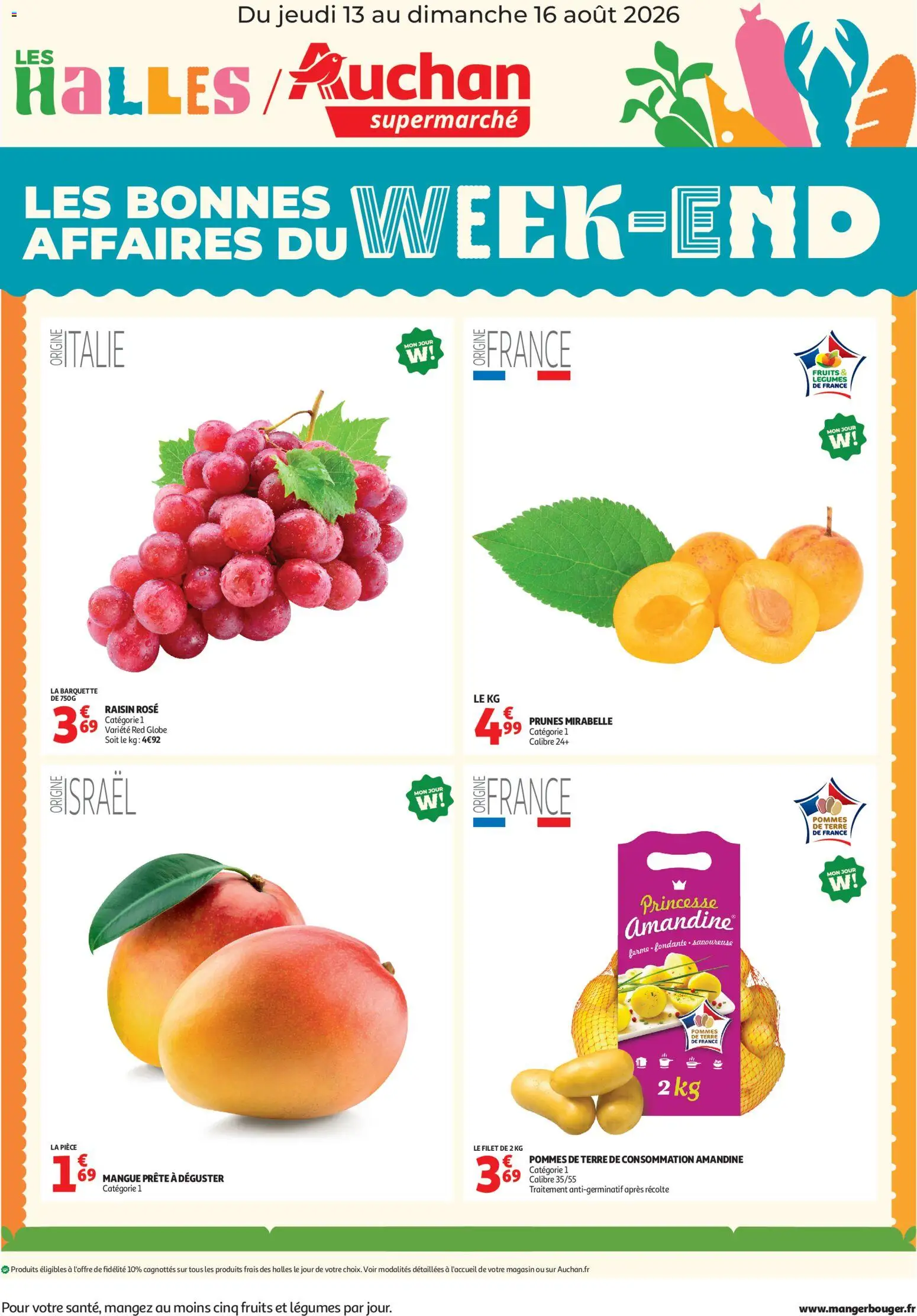 Voorbeeld van Auchan Les bons plans du week end dans votre super van winkel Auchan geldig vanaf 13/08/2026
