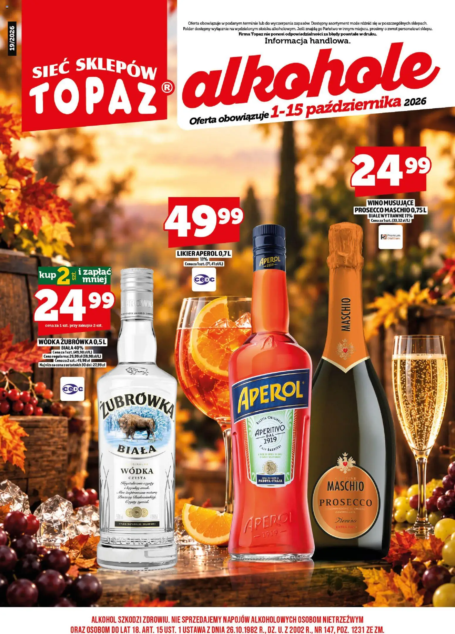 Pogląd gazetki "Topaz gazetka alkoholowa" ze sklepu Topaz ważnej od 01.10.2026