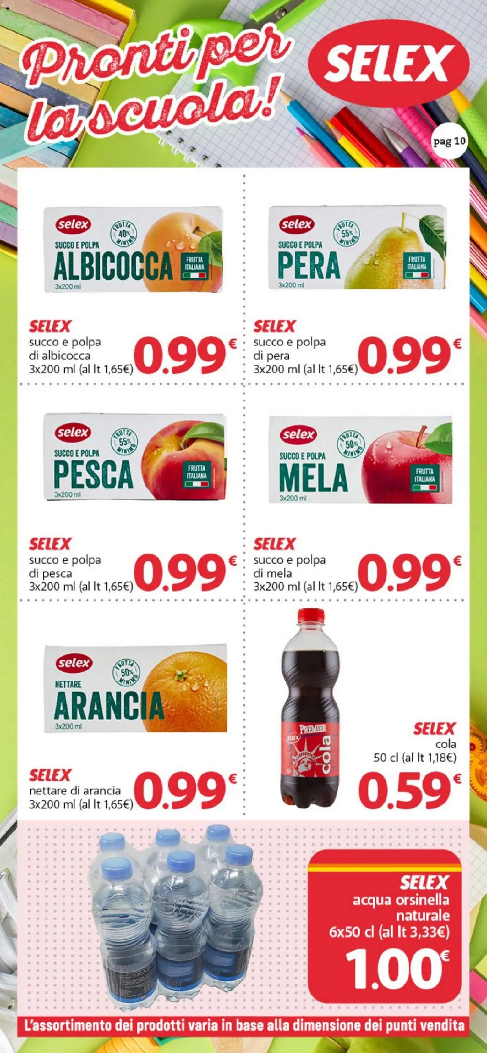 Anteprima dell'opuscolo Famila volantino Scuola dal negozio Famila valido da 11/09/2026 - Acqua, Frutta, Pesca, Pera, Arancia, Succo