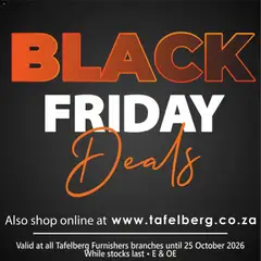 Preview of Tafelberg Furnishers flyer valid from 19/10/2026