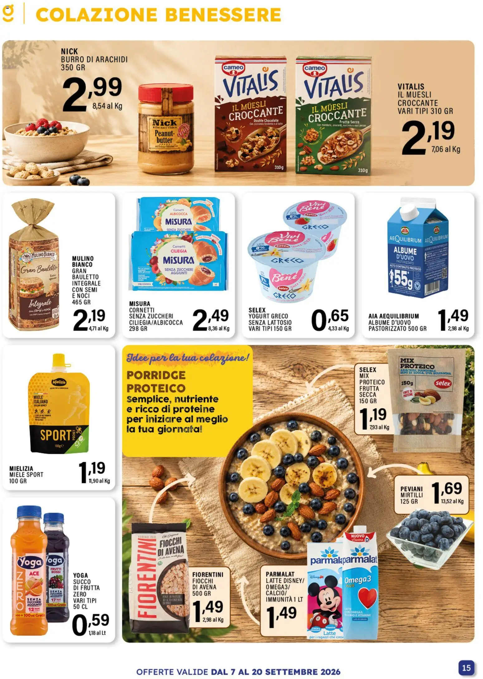 Anteprima dell'opuscolo GECOP volantino dal negozio GECOP valido da 07/09/2026 - Latte, Noci, Mirtilli, Muesli, Nocciole, Uva, Fiocchi, Senza lattosio