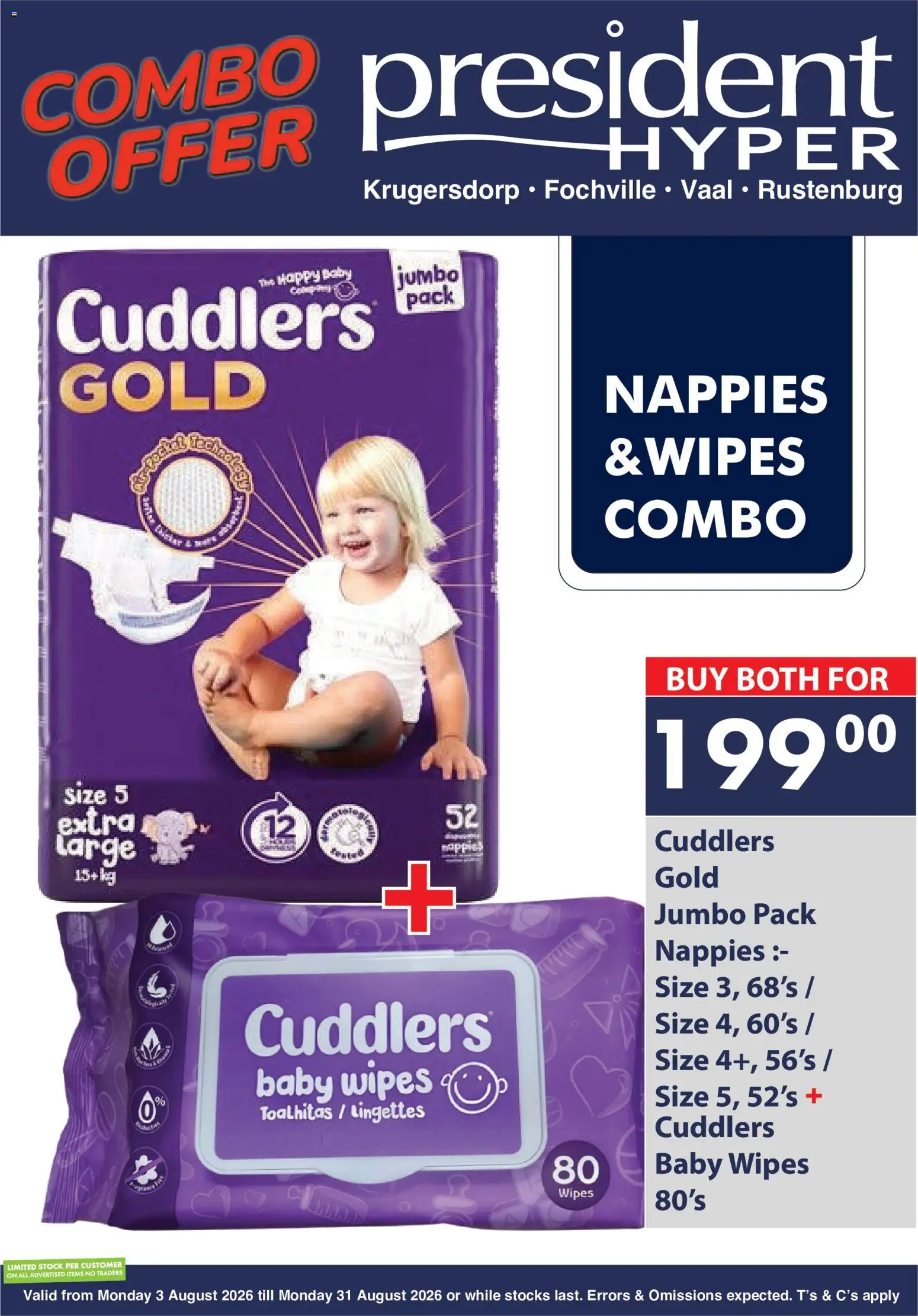 Preview of President Hyper flyer valid from 03/08/2026 - Stock, Nappies