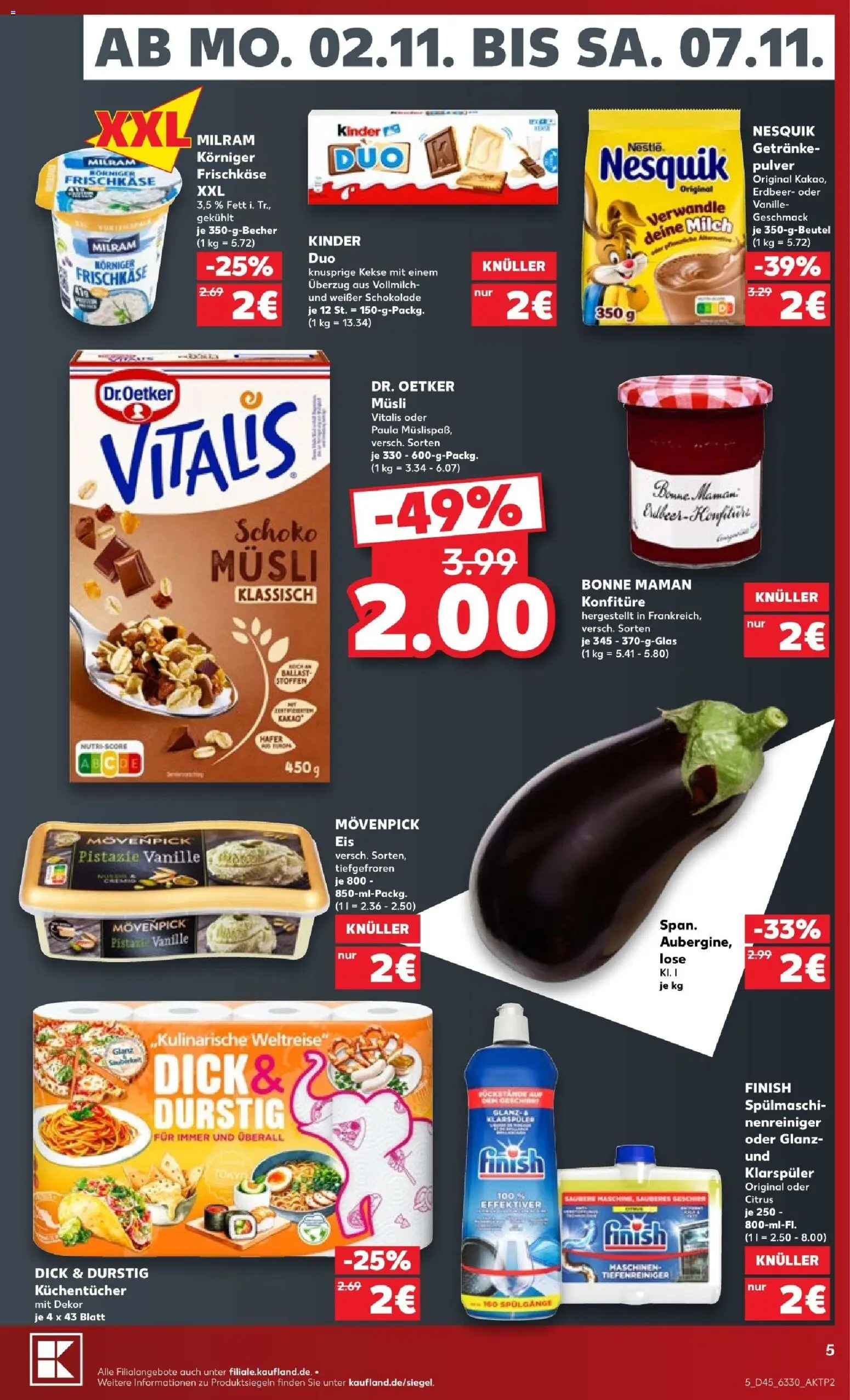 Vorschau von dem Prospekt des Geschäftes Kaufland, gültig ab dem 31.10.2026 - Milch, Kekse, Vanille, Nesquik, Klarspüler, Finish, Bonne maman, Milram