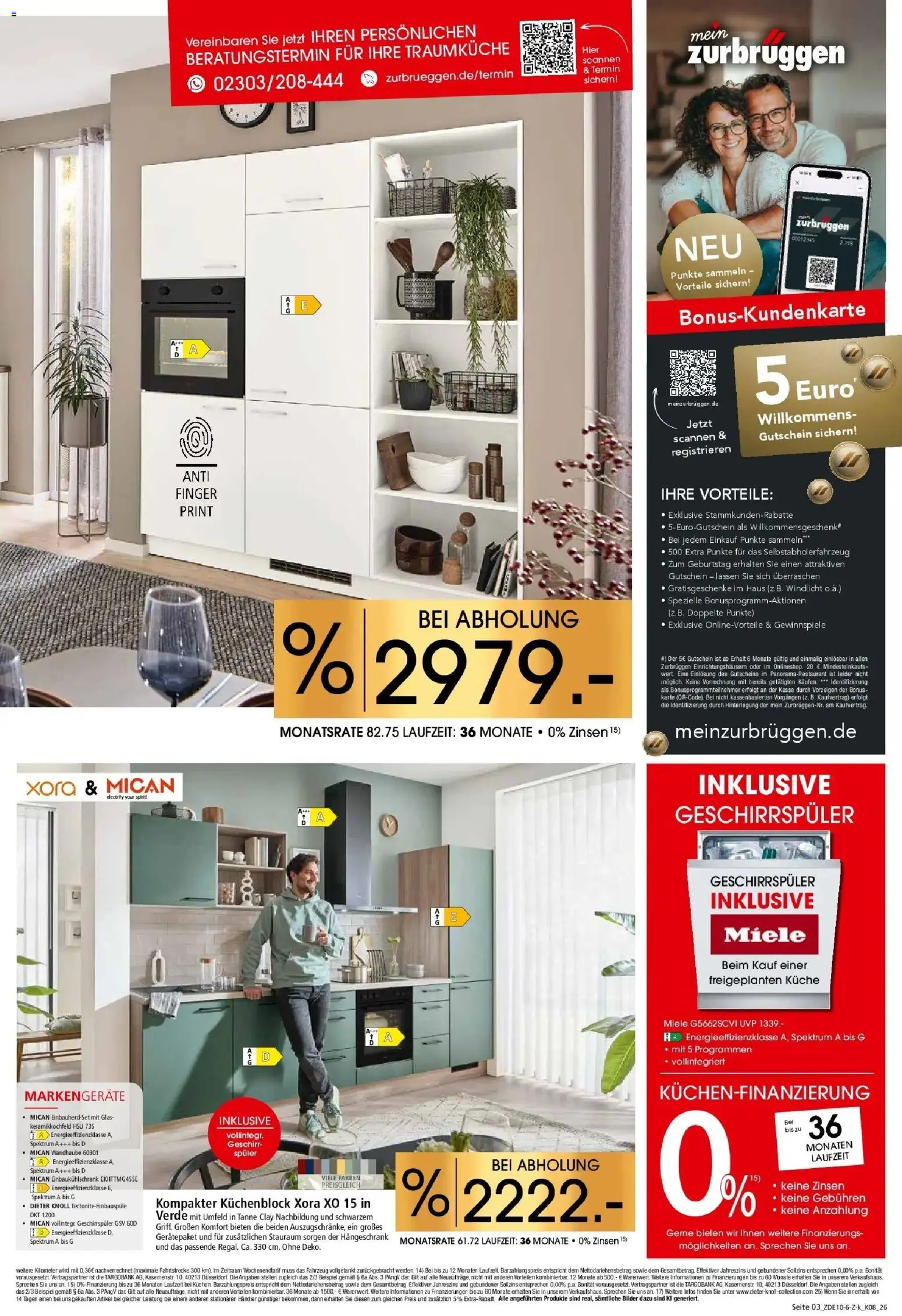 Vorschau von dem Prospekt des Geschäftes Zurbrüggen, gültig ab dem 24.10.2026 - Bilder, Kuchen, Küche, Miele, Geschirrspüler, Hängeschrank, Küchenblock