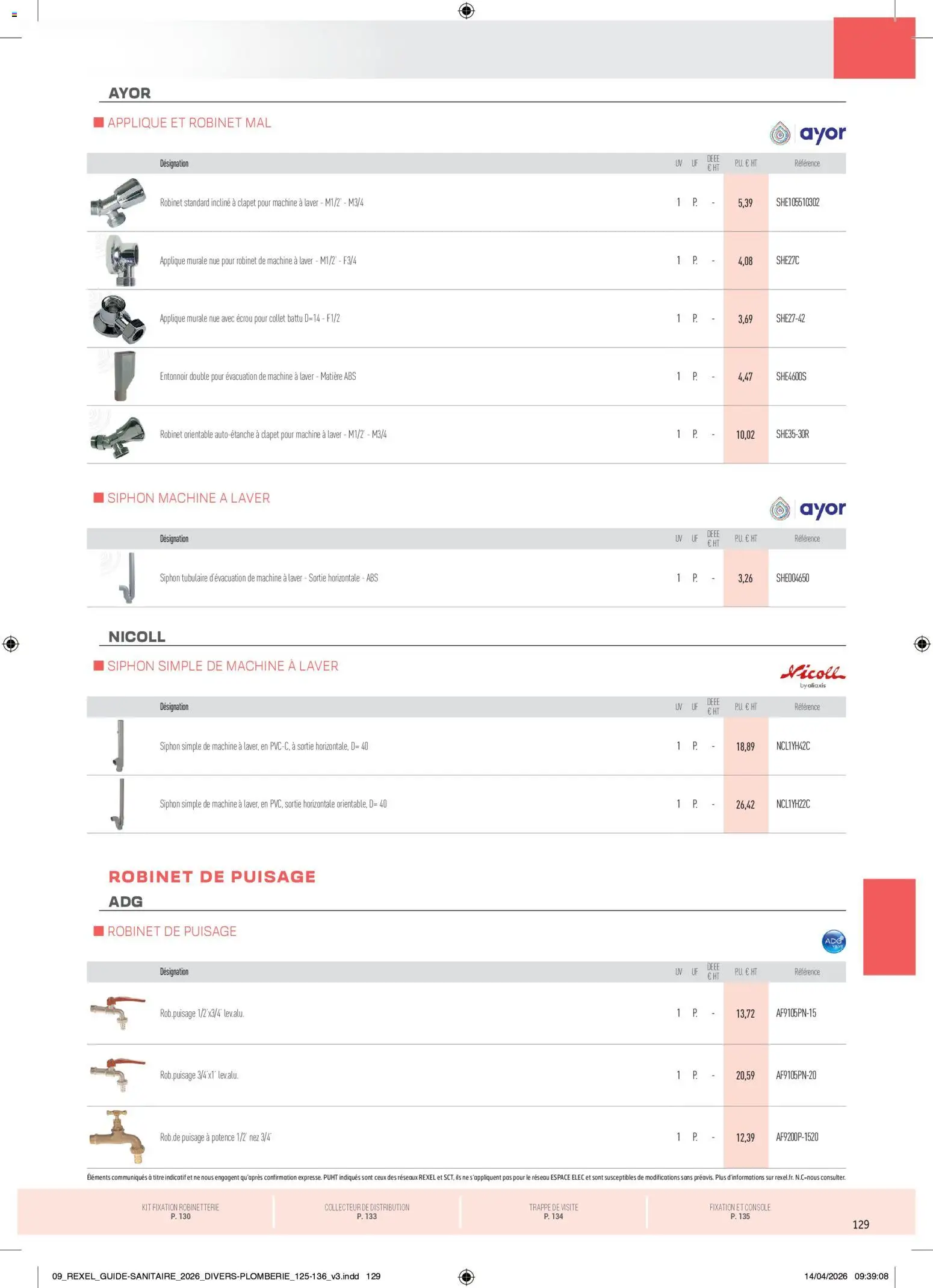 Prévisualisation de Rexel - Brochure Sanitaire du magasin Rexel formulaire valide 20/04/2026 - Machine à laver, Robinet