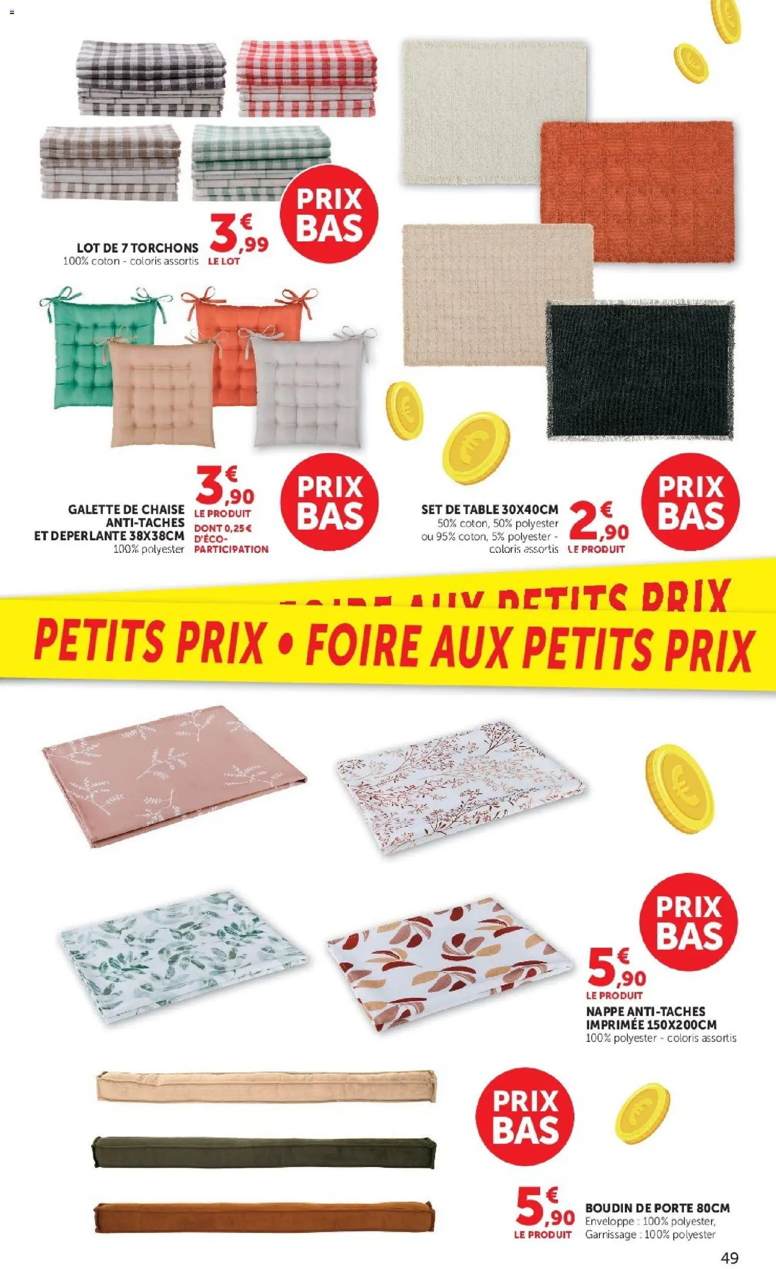 Prévisualisation de Hyper U catalogue du magasin Hyper U formulaire valide 08/09/2026 - Chaise, Porte, Enveloppe, Coton, Nappe, Boudin de porte, Galette de chaise, Torchons