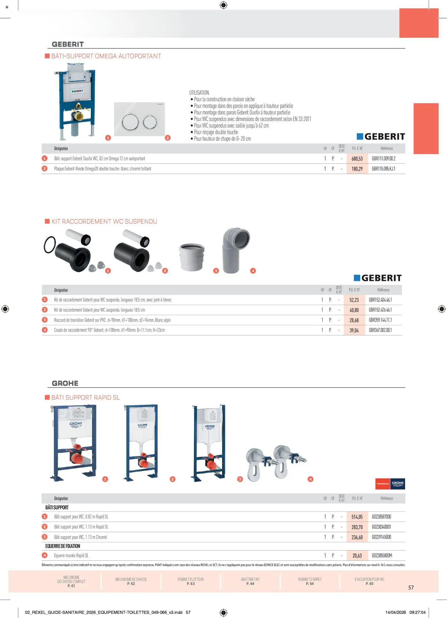 Prévisualisation de Rexel - Brochure Sanitaire du magasin Rexel formulaire valide 20/04/2026 - Robinet, Oméga