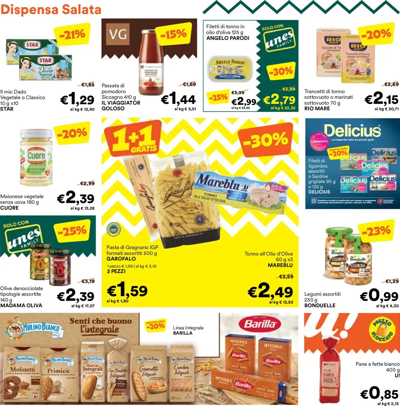 Anteprima dell'opuscolo Unes volantino dal negozio Unes valido da 19/10/2026 - Pasta, Olio, Tonno, Barilla, Sgombro, Maionese, Olive, Garofalo