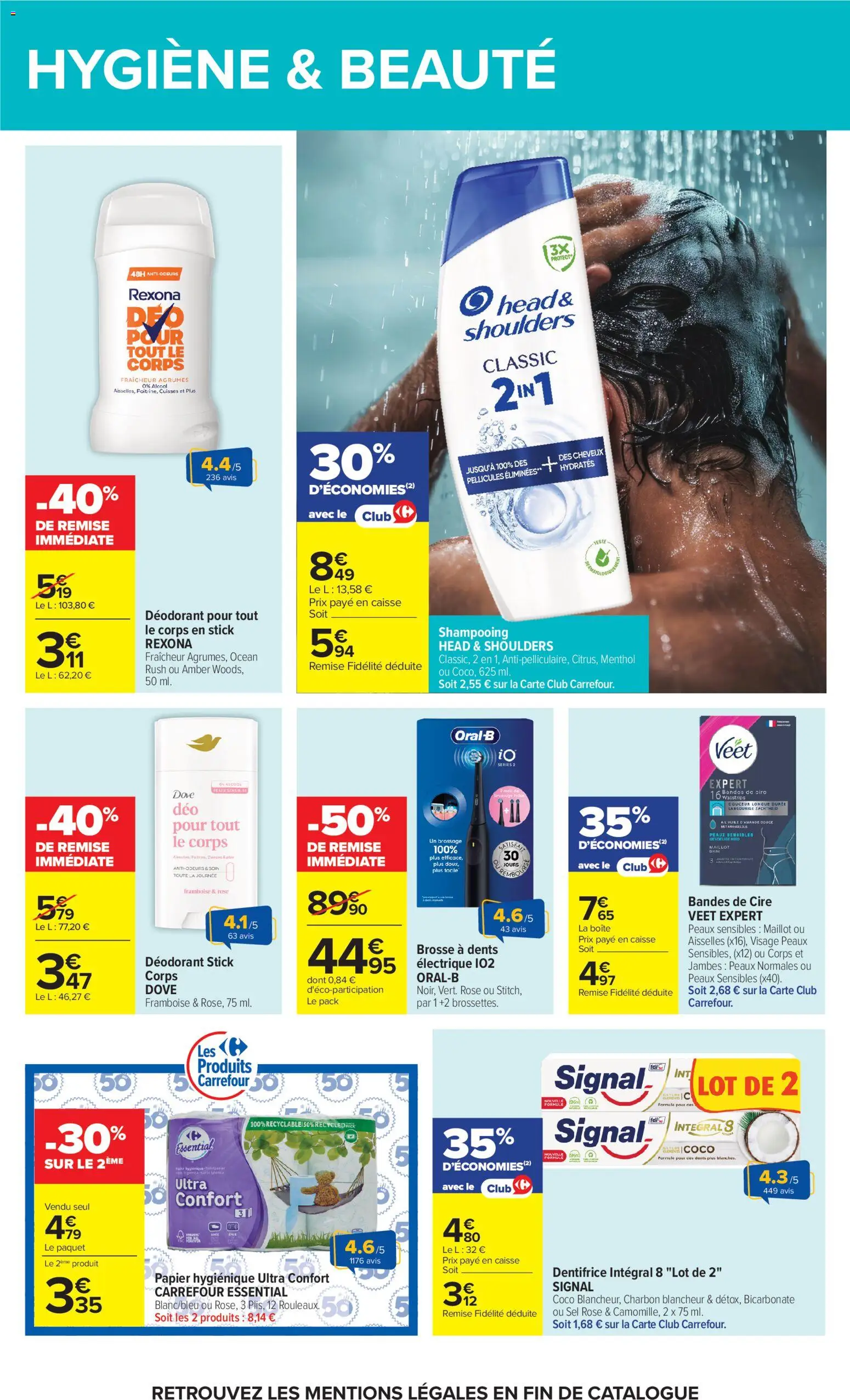 Prévisualisation de Carrefour Market Petit dejeuner du magasin Carrefour Market formulaire valide 01/09/2026 - Framboise, Sel, Shampooing, Déodorant, Hygiène, Cire, Brosse à dents, Déodorant stick