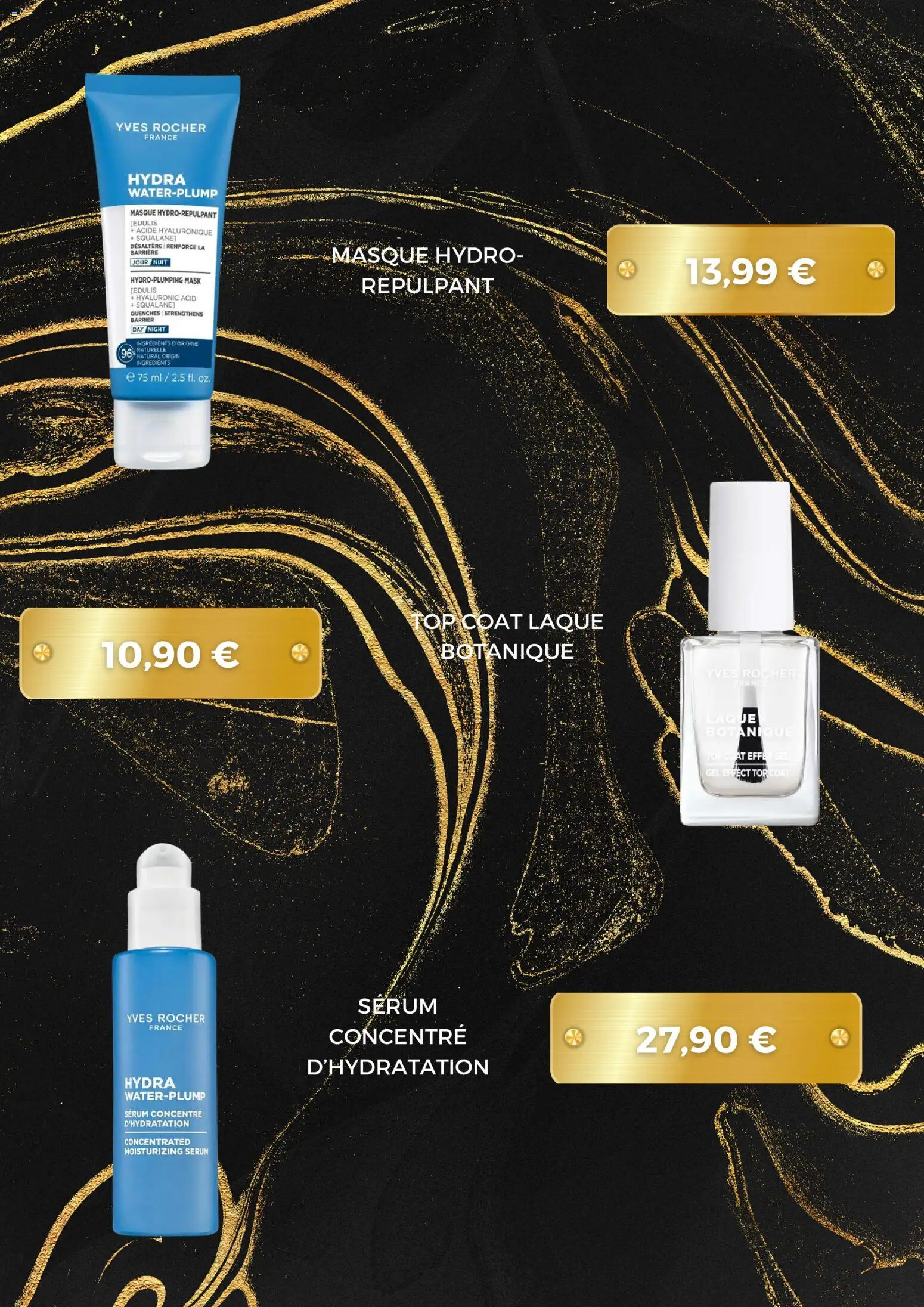 Prévisualisation de Yves Rocher catalogue du magasin Yves Rocher formulaire valide 01/09/2026 - Acide hyaluronique, Masque, Serum, Laque, Ingrédients