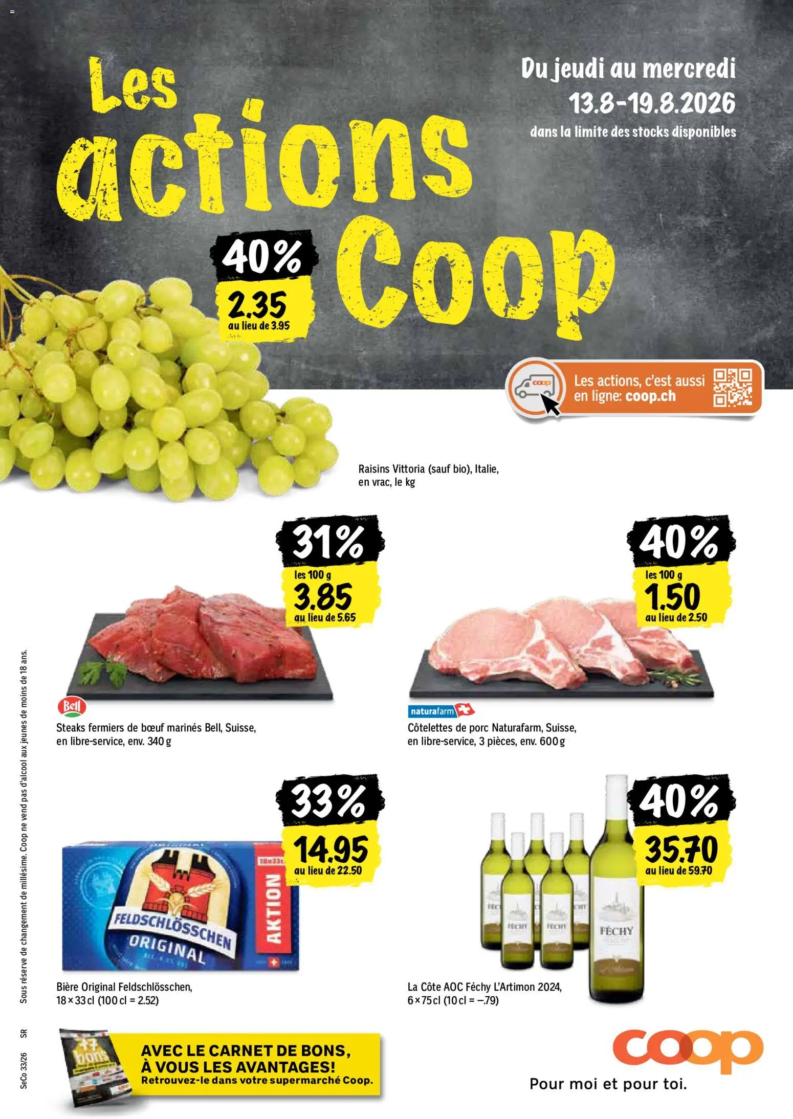 Vorschau des Merkblatts Coop aktionen FR vom Shop Coop gültig von 13.08.2026 bis 19.08.2026