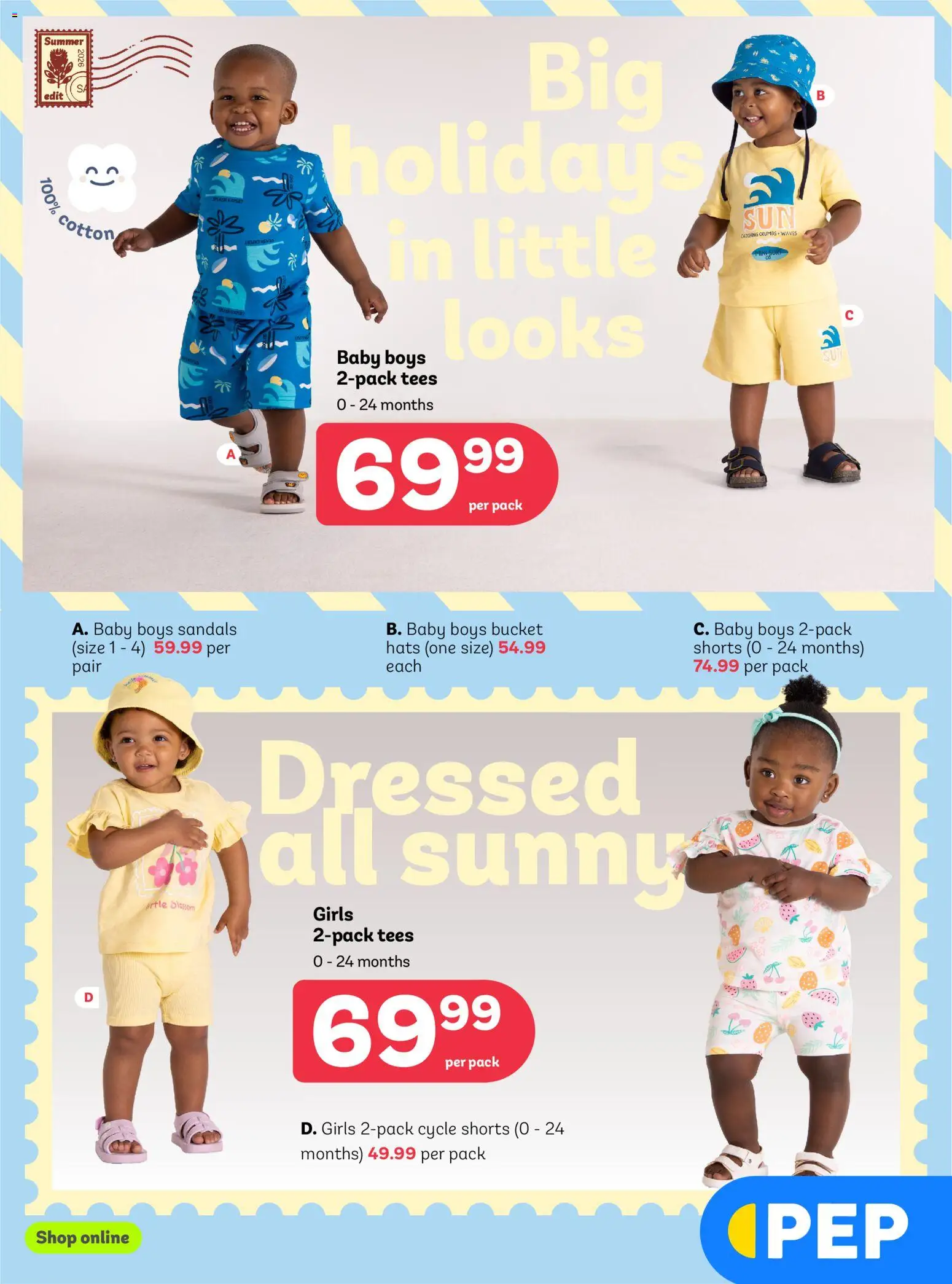 Preview of PEP Stores flyer valid from 23/10/2026 - Sandals, Shorts