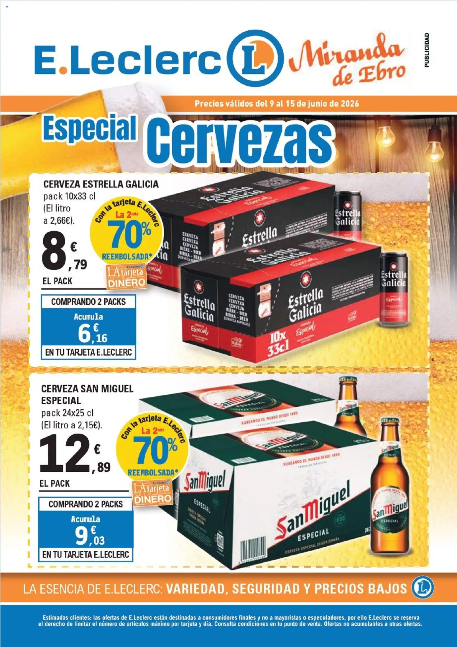 Vista previa del folleto de la tienda E.Leclerc válido desde el 09/06/2026 - Té, Cerveza