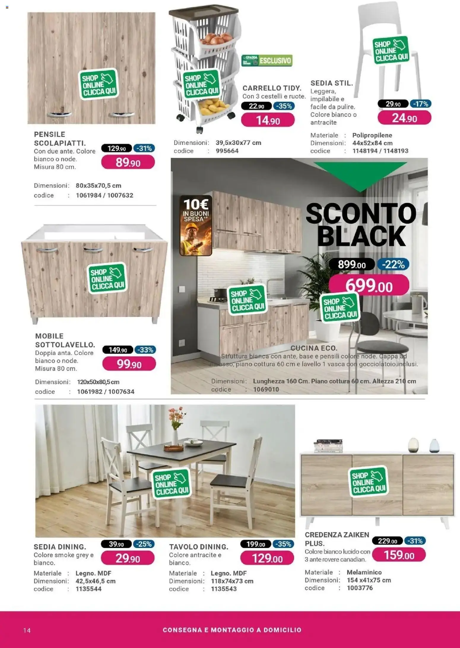 Anteprima dell'opuscolo CFadda volantino Iglesias dal negozio CFadda valido da 29/10/2026 - Mobile, Lavello, Tavolo, Piano cottura, Carrello, Sedia, Credenza