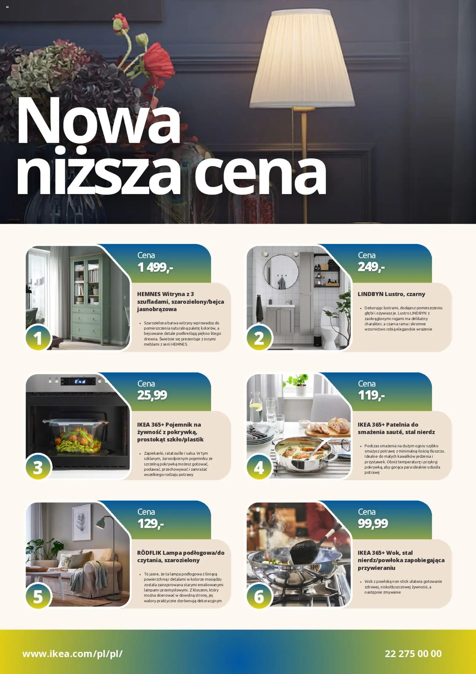 Pogląd gazetki "IKEA promocje" ze sklepu IKEA ważnej od 01.10.2026 - Lustro, Patelnia, Żywność, Lampa, Wok, Witryna, Rama