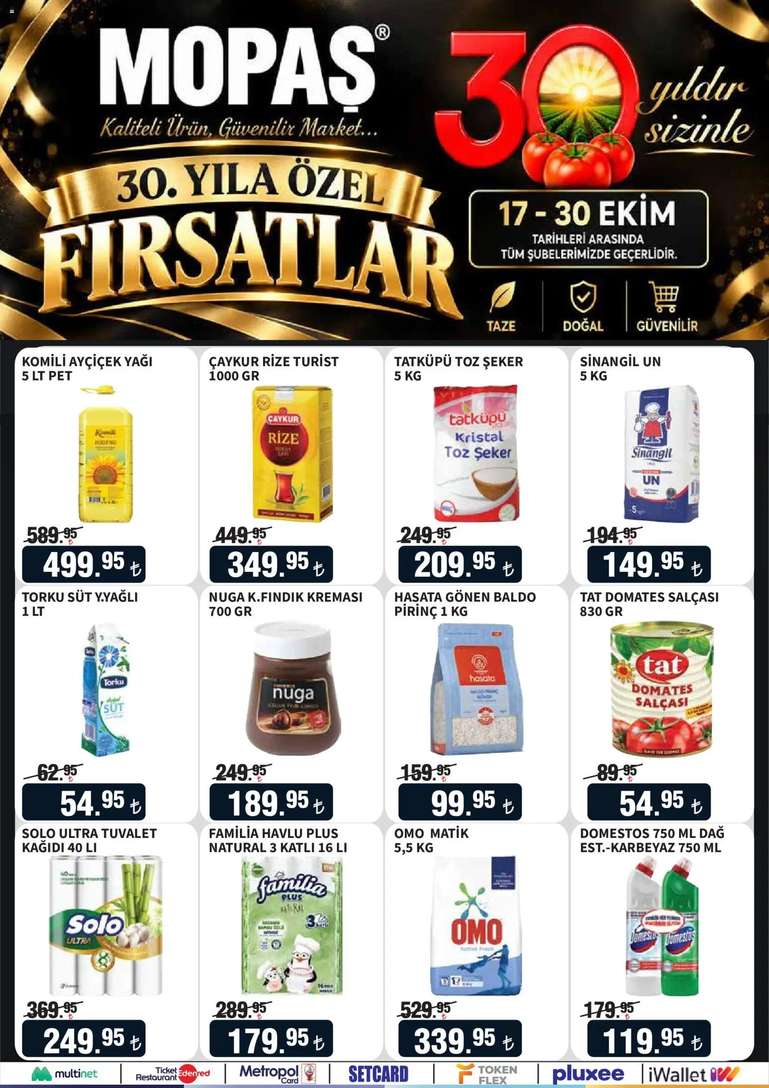 Mopaş Mopaş Katalog 17.10.2026 - Broşürünün önizlemesi - Şeker, Süt, Tuvalet, Domates, Pirinç, Toz şeker