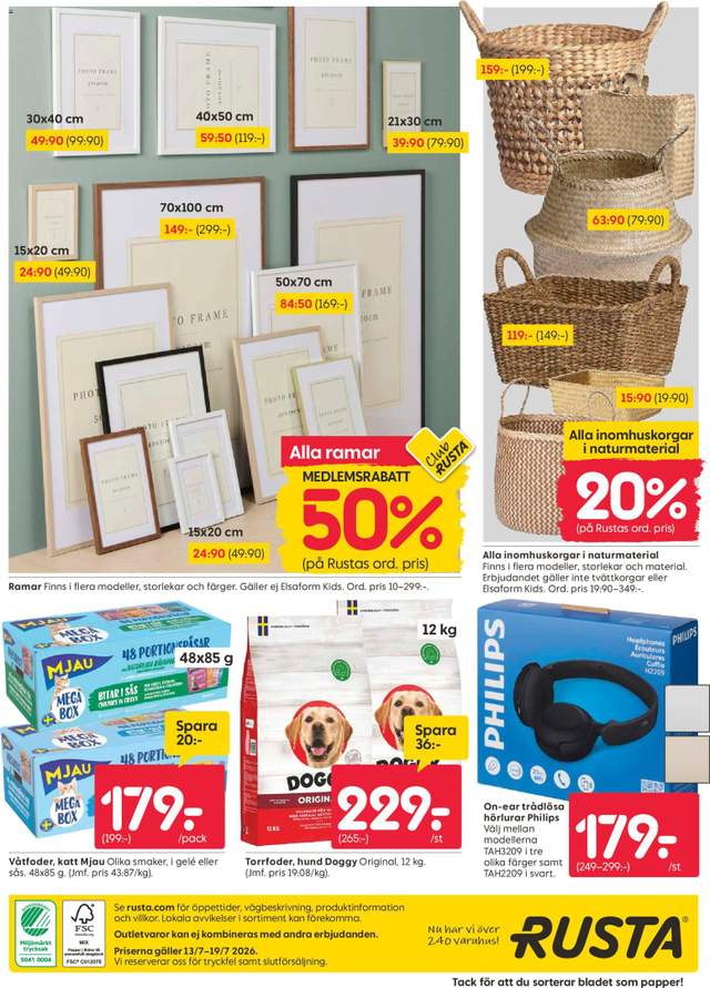 Nytt Rusta reklamblad från 13/07