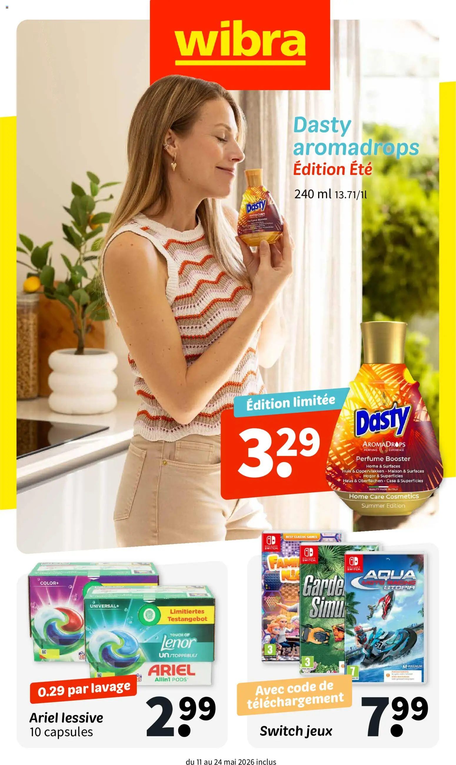 Prévisualisation de Wibra catalouge du magasin Wibra formulaire valide 11/05/2026 - Jeux, Ariel, Lessive, Capsules, Lenor