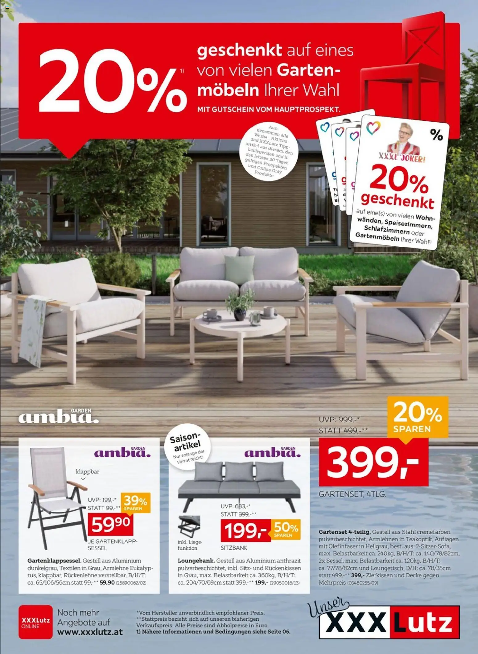 Vorschau der Angebote: XXXLutz XXXLutz Gartenmöbel gültig ab 10.03.2026 - Sessel, Decke