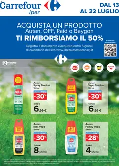 Anteprima dell'opuscolo Carrefour volantino Iper Insetticidi dal negozio Carrefour valido da 13/07/2026