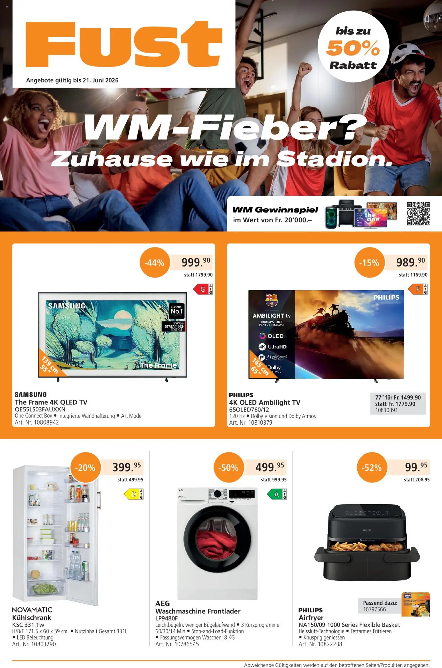 Vorschau des Merkblatts Fust aktionen vom Shop Fust gültig von 26.05.2026 bis 21.06.2026