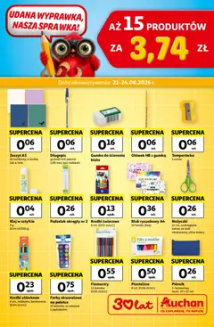 Pogląd gazetki "Auchan gazetka - Wyprawka Hipermarket" ze sklepu Auchan ważnej od 21.08.2026