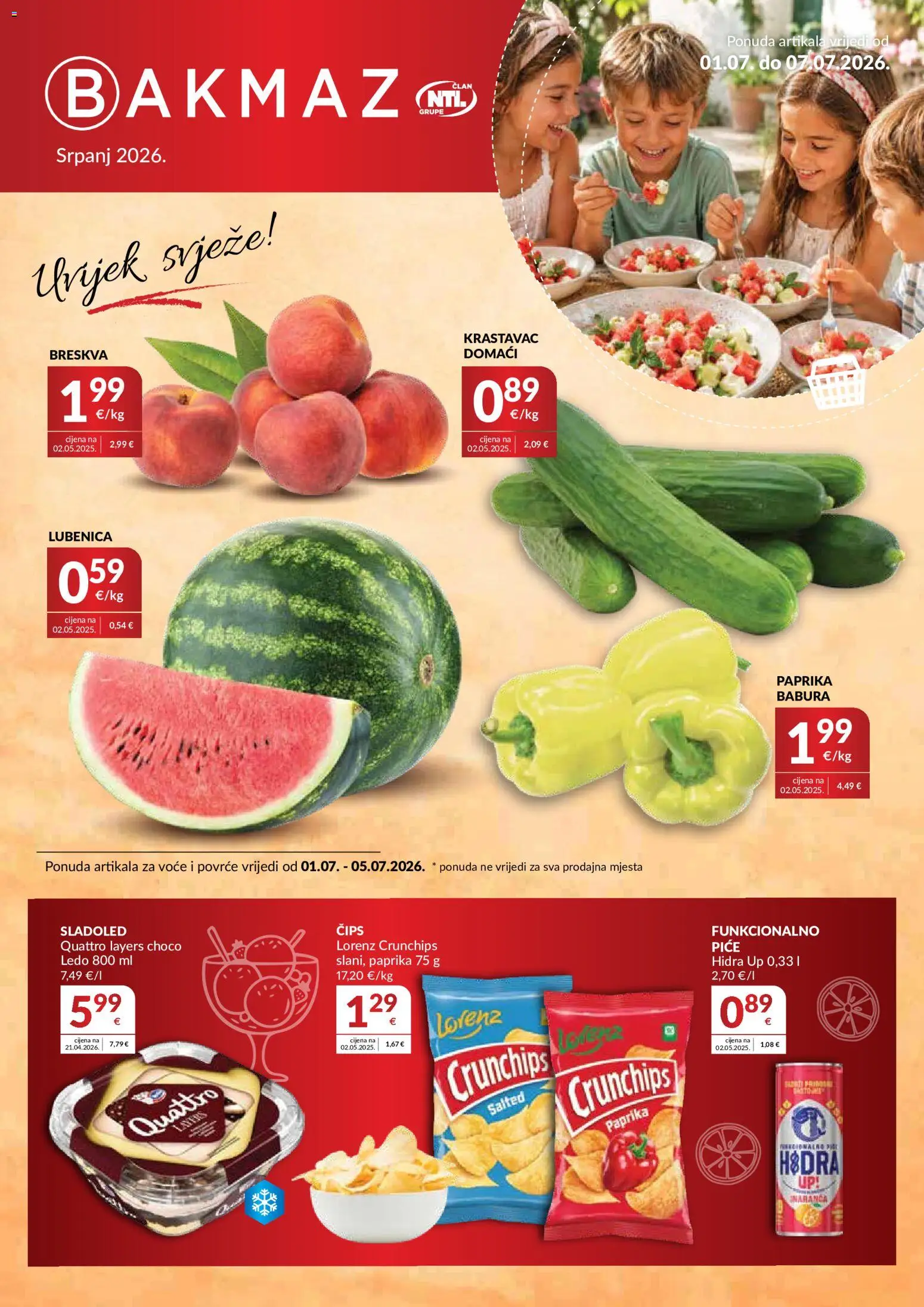 Pregled letka Bakmaz Katalog trgovine Bakmaz vrijedi od 01.07.2026