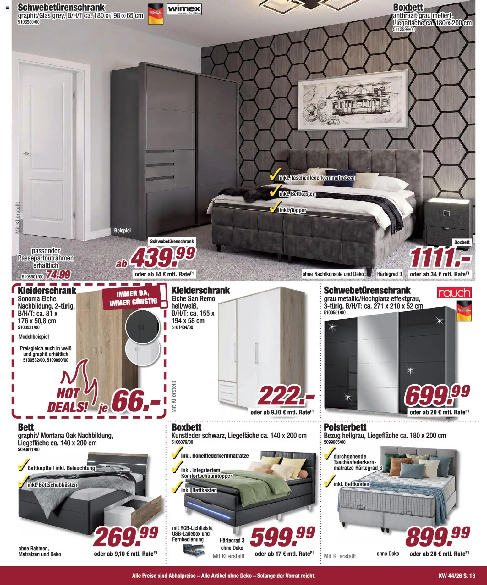 Vorschau von dem Prospekt des Geschäftes Poco, gültig ab dem 25.10.2026 - Kleiderschrank, Matratze, Bett, Polsterbett, Topper, Schwebetürenschrank