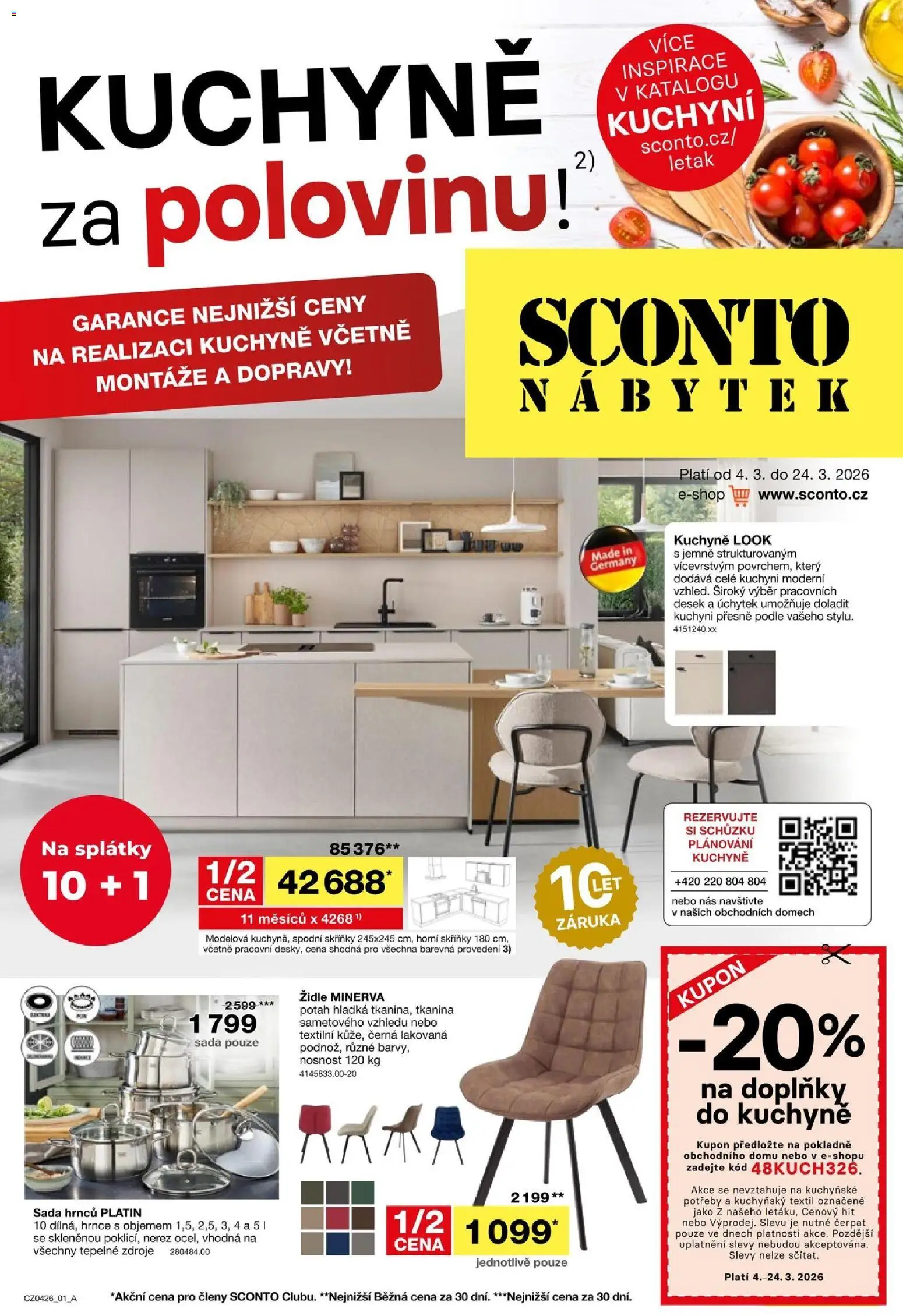 Náhled nabídky: Sconto nábytek Sconto nábytek leták platný od 04.03.2026 - Kuchyně, Nábytek, Židle, Sada hrnců, Hrnce