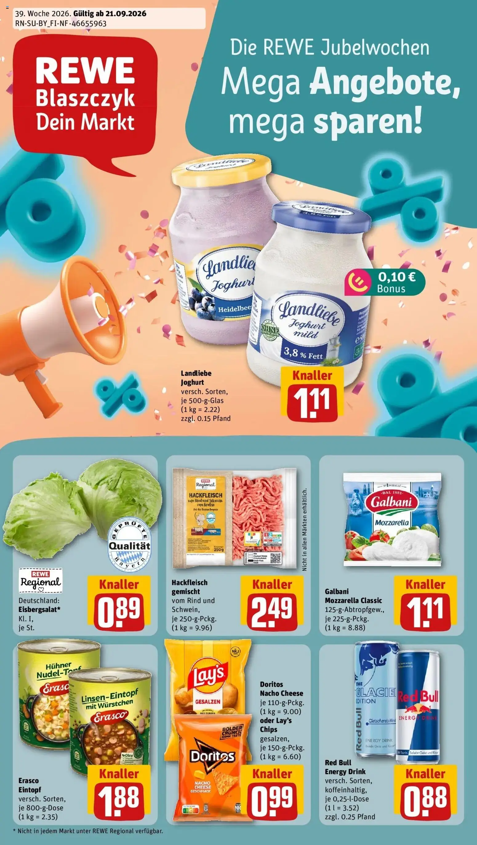 Vorschau von dem Prospekt des Geschäftes Rewe, gültig ab dem 21.09.2026
