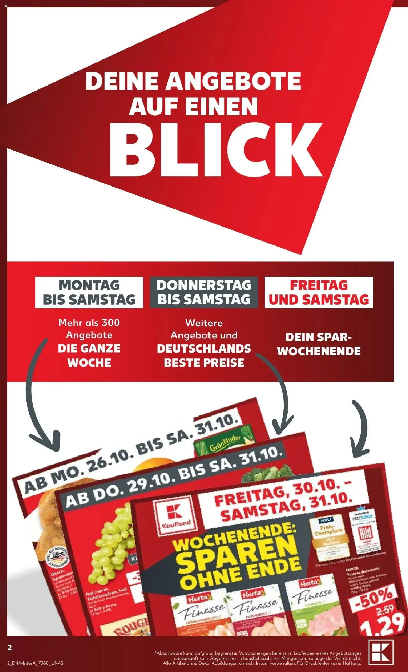 Vorschau von dem Prospekt des Geschäftes Kaufland, gültig ab dem 26.10.2026 - Herta finesse, Grunlander