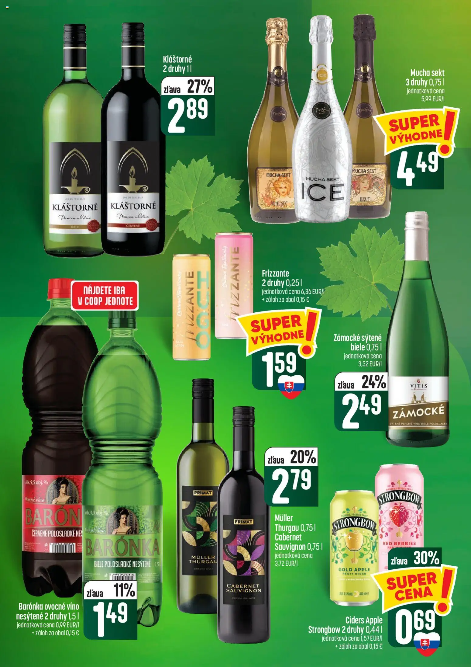 Náhľad COOP Jednota letáku platného od 01.10.2026 - Apple, Víno, Cider, Strongbow, Sekt, Perlivé víno