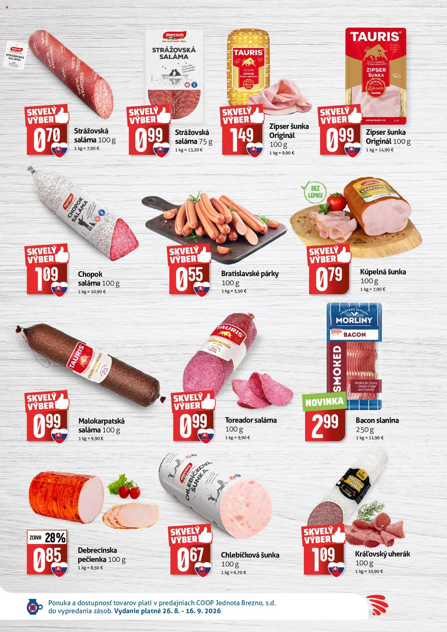 Náhľad COOP Jednota letáku platného od 26.08.2026