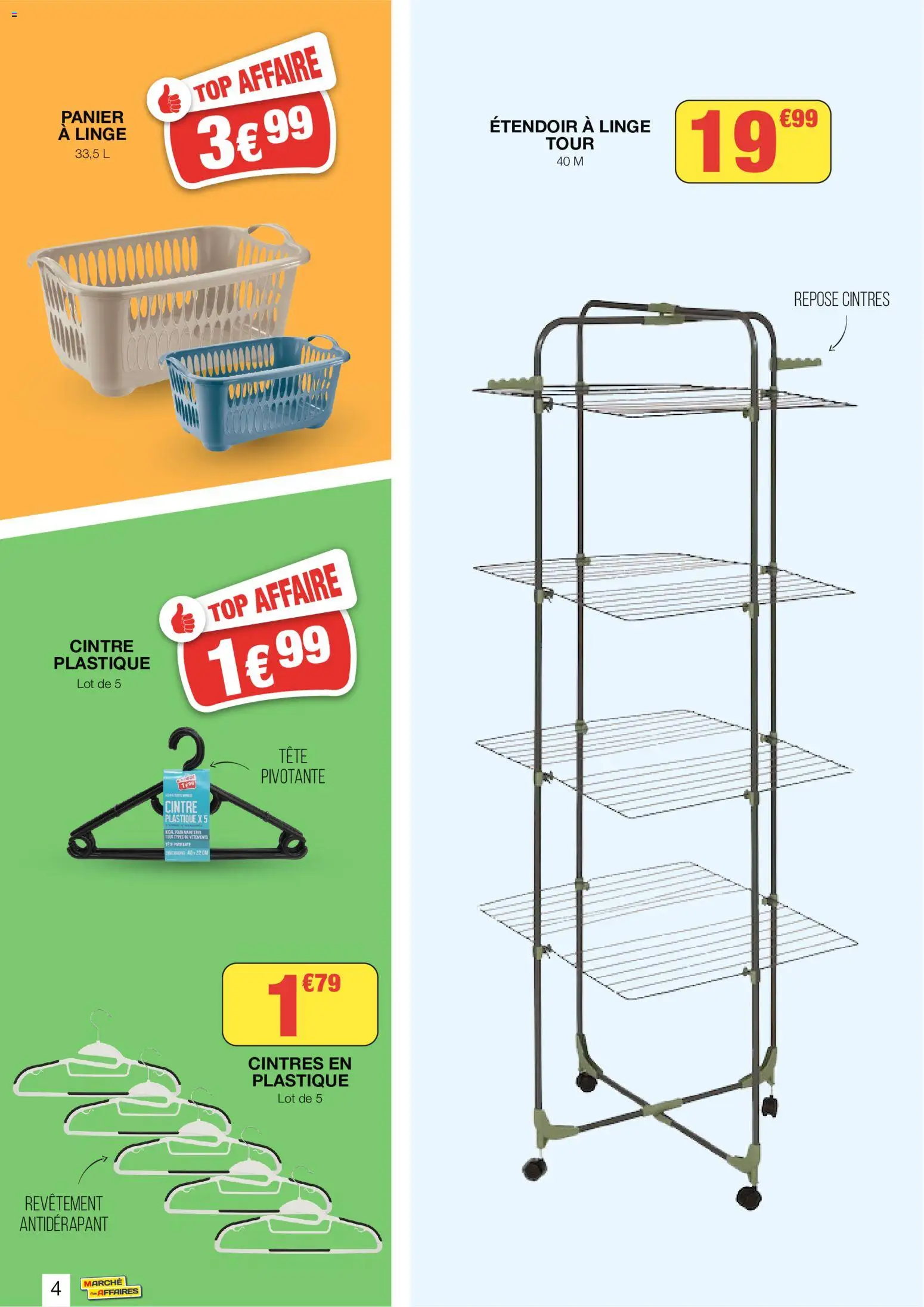 Prévisualisation de Marché aux Affaires catalogue du magasin Marché aux Affaires formulaire valide 02/09/2026 - Four, Vêtements, Cintres, Panier, Cintre, Panier à linge, Étendoir à linge, Étendoir