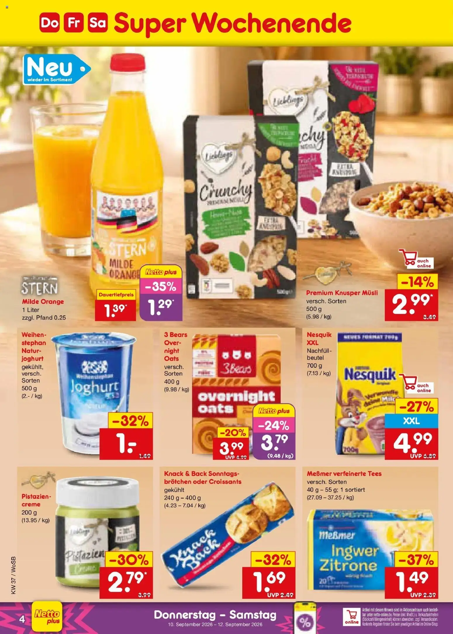 Vorschau von dem Prospekt des Geschäftes Netto Marken-Discount, gültig ab dem 07.09.2026 - Joghurt, Pistazien, Zitrone, Creme, Nesquik, Messmer, Musli