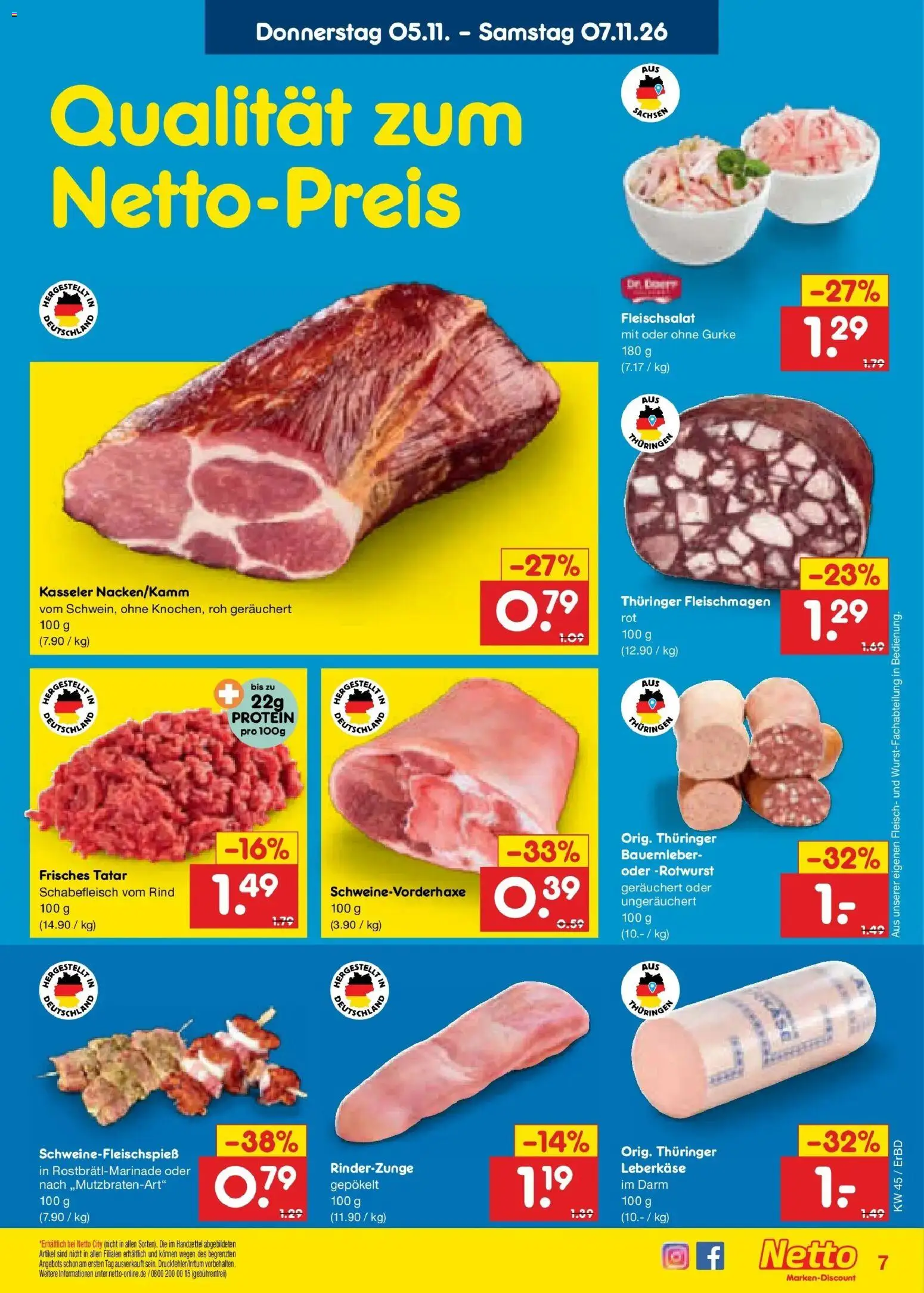 Vorschau von dem Prospekt des Geschäftes Netto Marken-Discount, gültig ab dem 02.11.2026 - Fleisch, Leberkase