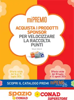 Anteprima dell'opuscolo Conad volantino Superstore Mi Premio Piemonte dal negozio Conad valido da 16/07/2026