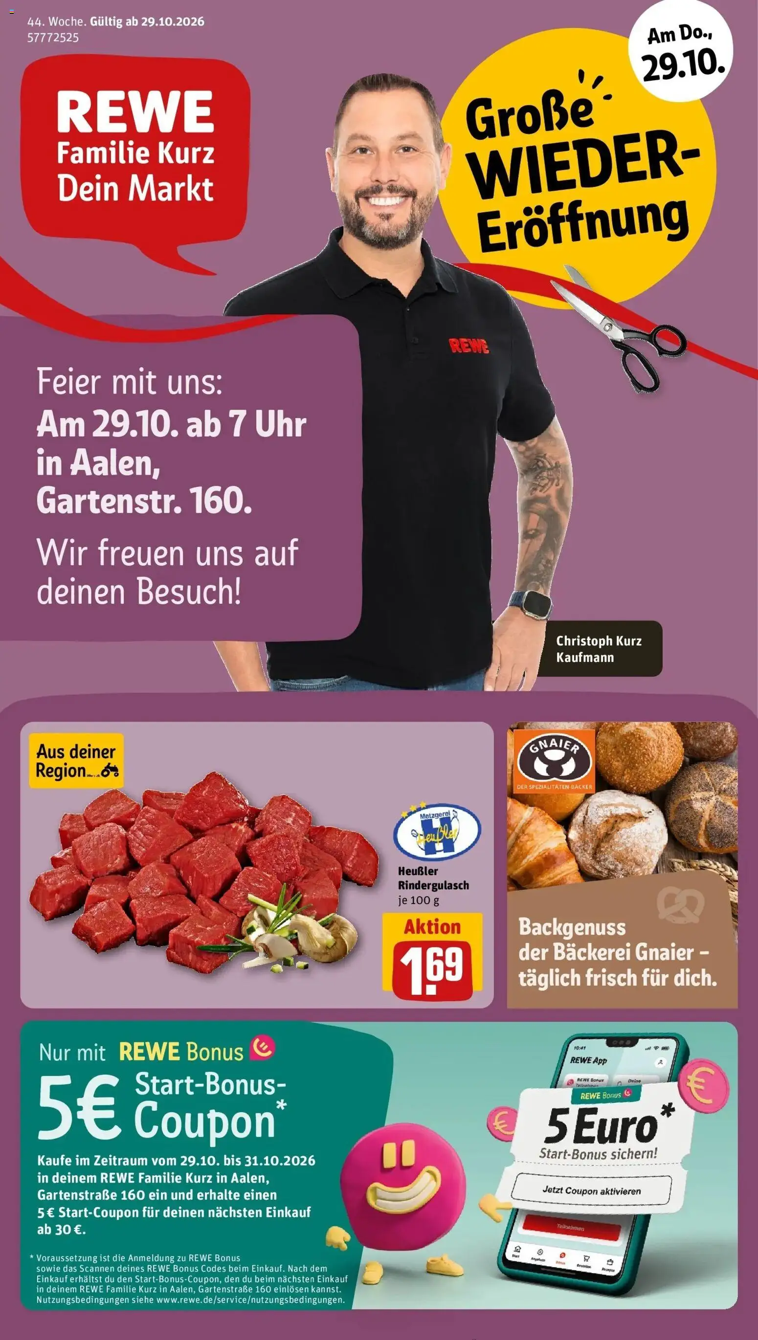Vorschau von dem Prospekt des Geschäftes Rewe, gültig ab dem 26.10.2026
