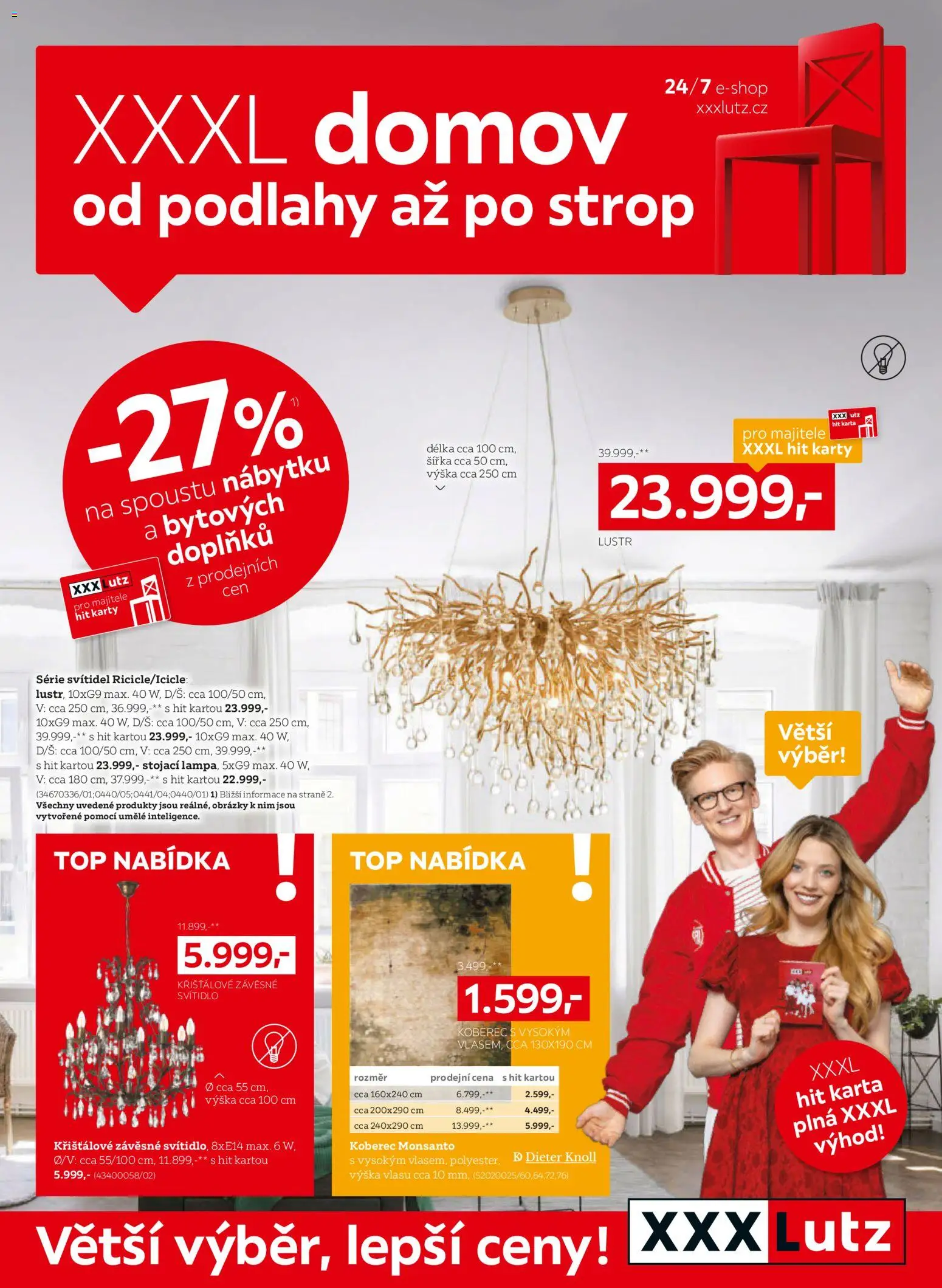 Náhled nabídky: XXXLutz XXXLutz leták - Výběr osvětlení a podlah platný od 05.10.2026 - Koberec, Lustr, Karty
