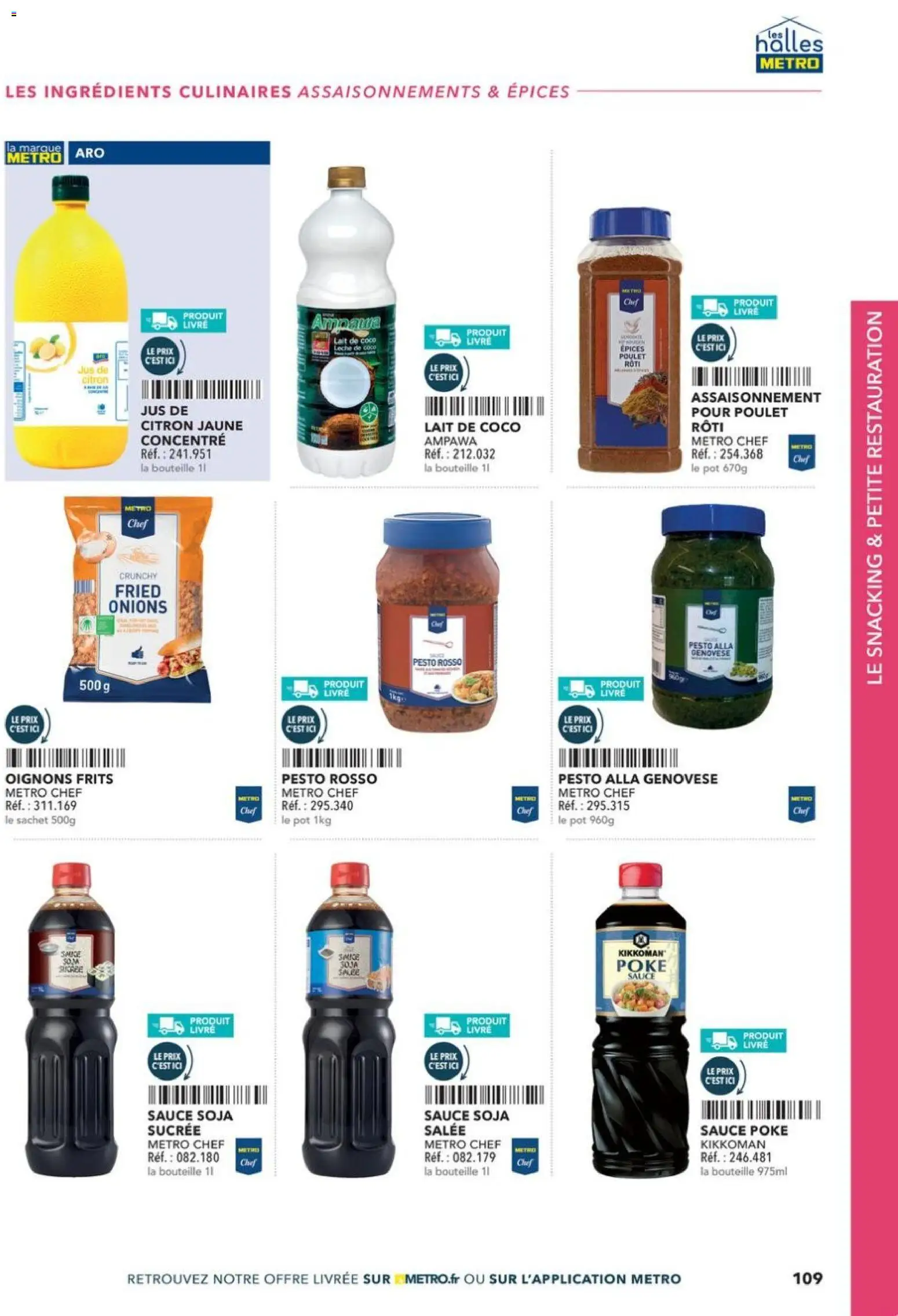 Prévisualisation de Boulangers Pâtissiers du magasin METRO formulaire valide 30/04/2026 - Livre, Poulet, Lait, Pesto, Oignons, Sauce soja, Jus, Sauce soja sucrée