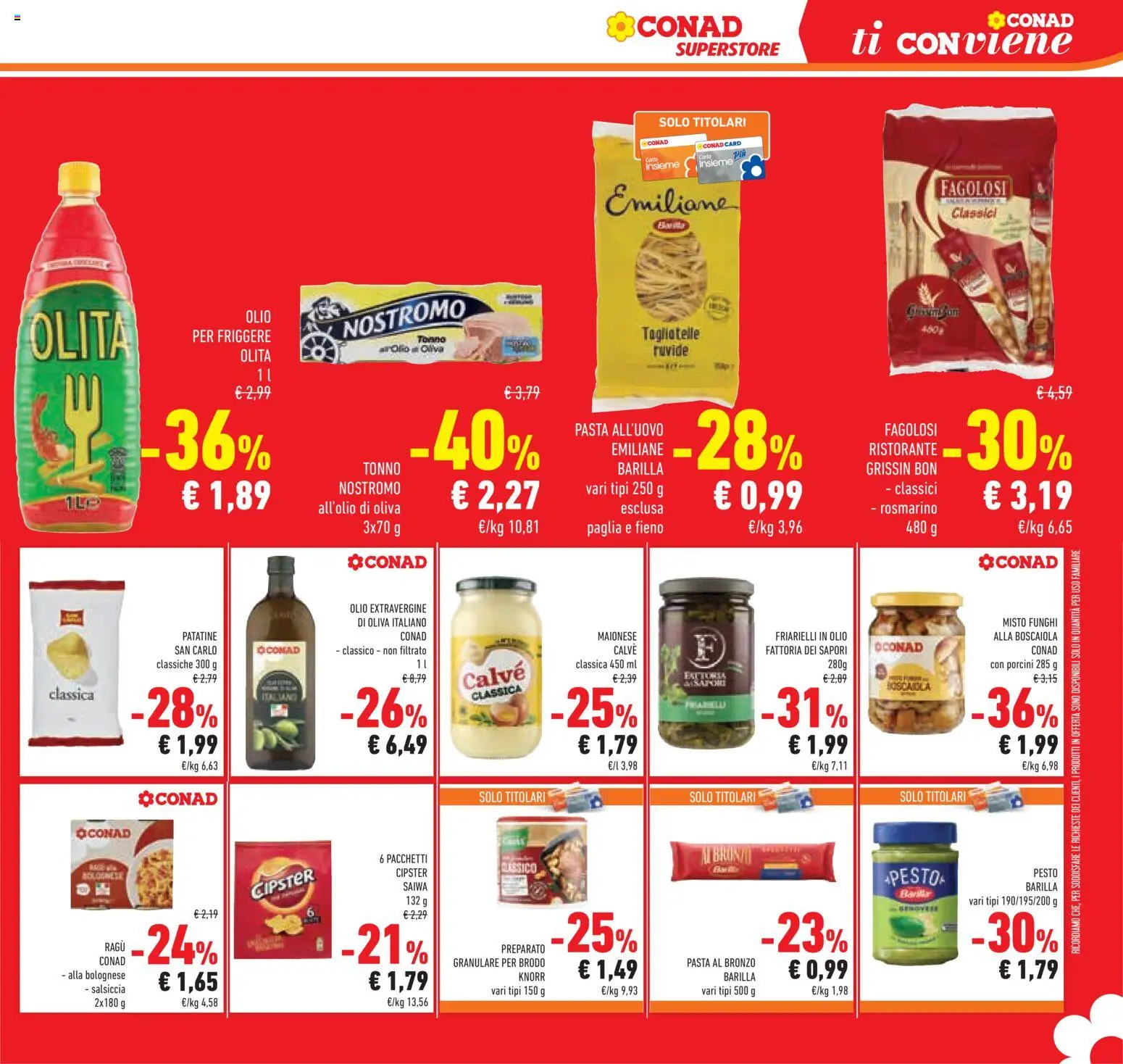 Anteprima dell'opuscolo Conad volantino Superstore Lombardia dal negozio Conad valido da 07/10/2026 - Pasta, Friarielli, Ragú, Tonno, Salsiccia, Olio extravergine di oliva, Olive, Olio per friggere