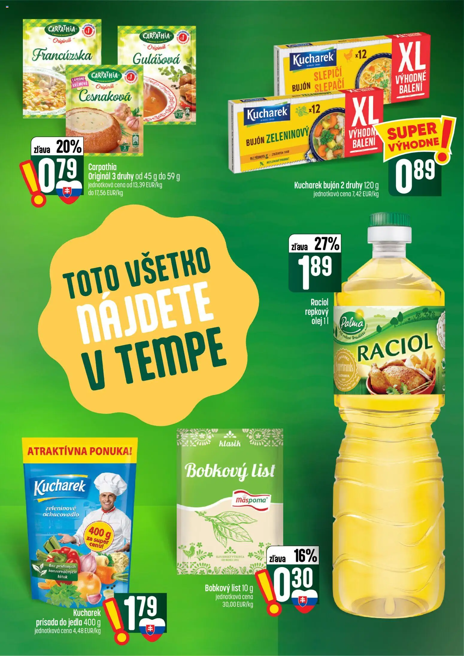 Náhľad COOP Jednota letáku platného od 08.10.2026 - Olej, Repkový olej, Bujón