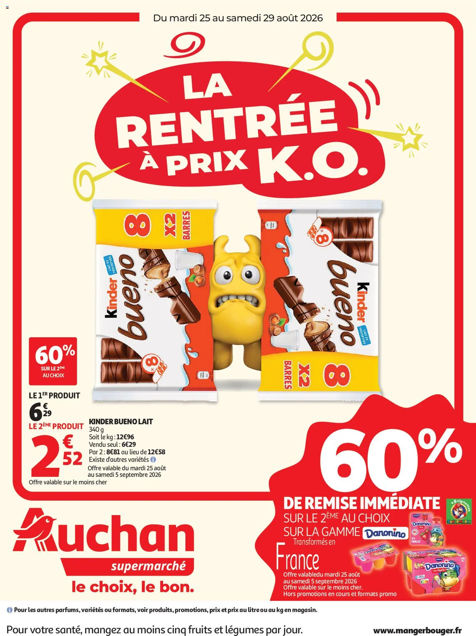 Voorbeeld van Auchan Rentrée scolaire supers van winkel Auchan geldig vanaf 25/08/2026