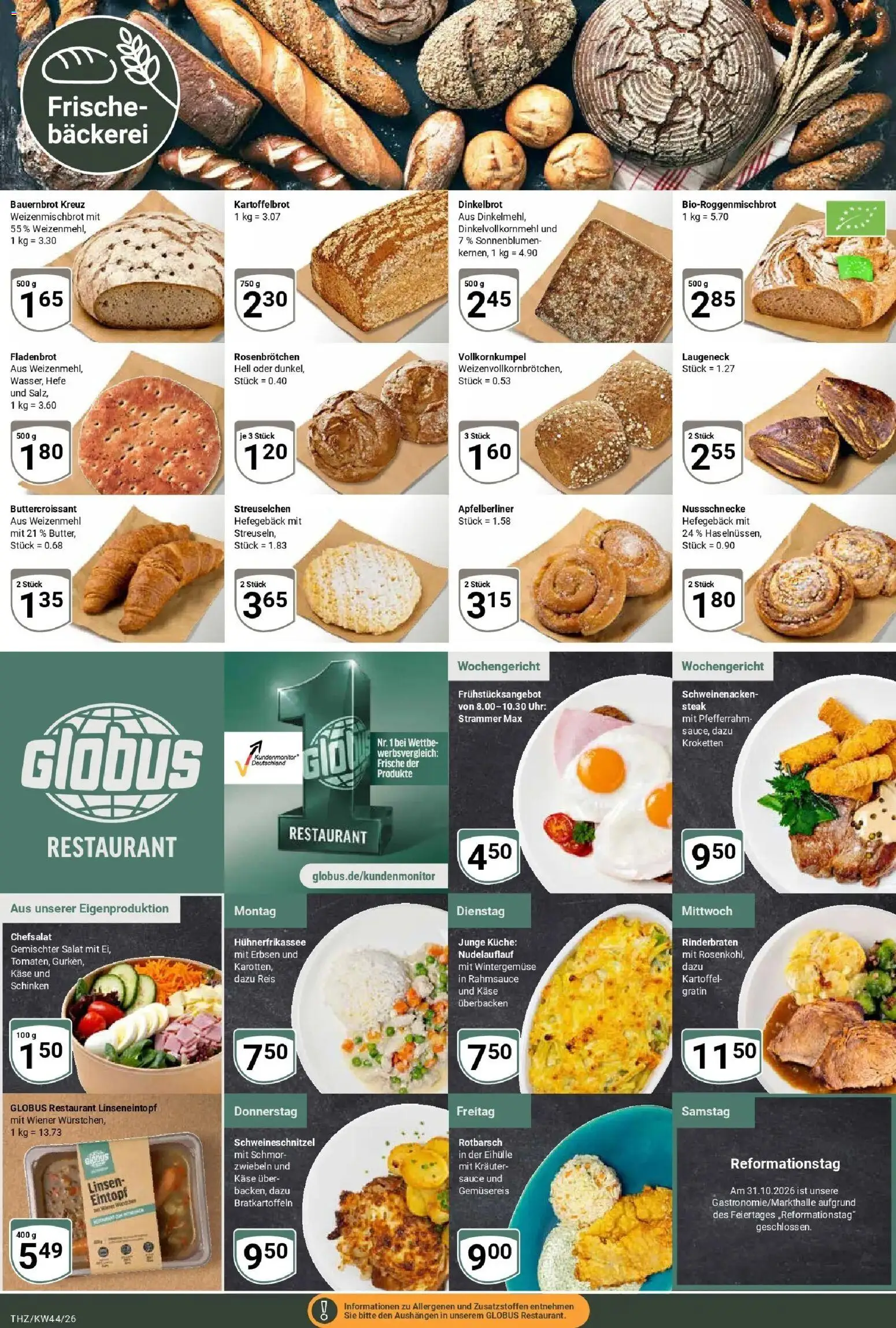 Vorschau von dem Prospekt des Geschäftes Globus, gültig ab dem 26.10.2026